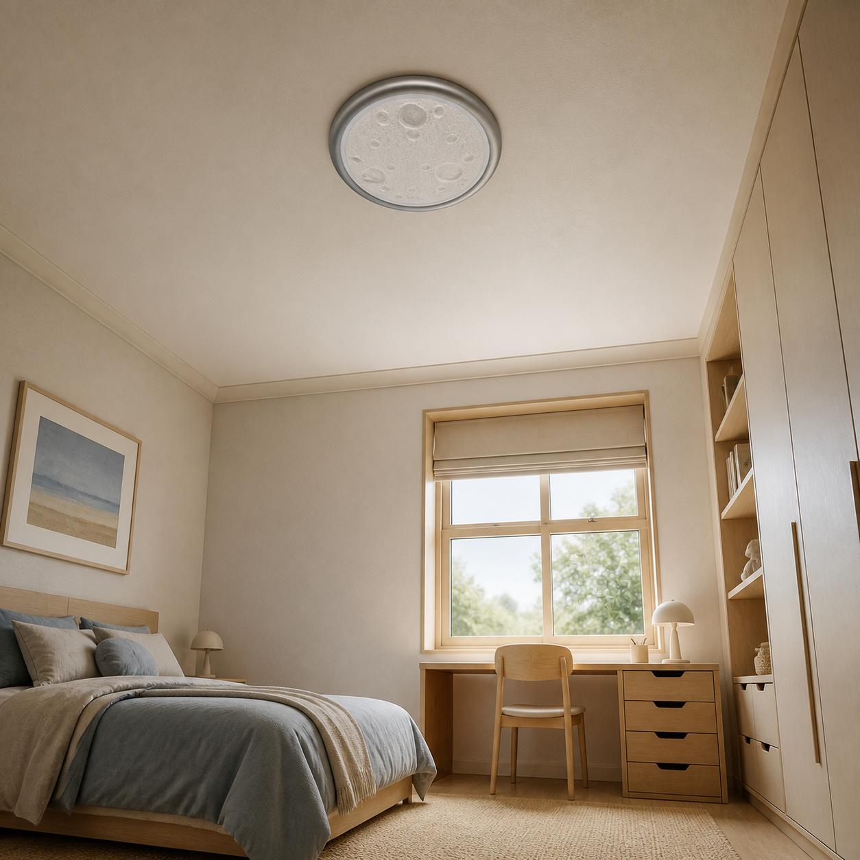 Lumasal Plafón de luna llena para habitación infantil — Luces apagadas, Estancia