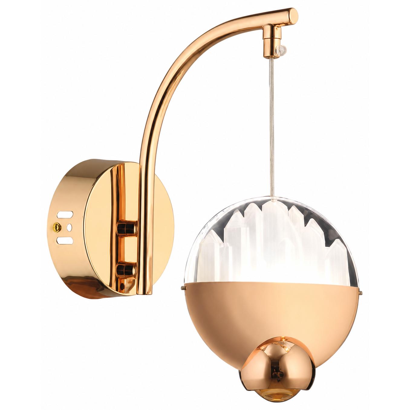 Ovolia Aplique de pared colgante ovalado dorado — Luces encendidas, Fondo blanco