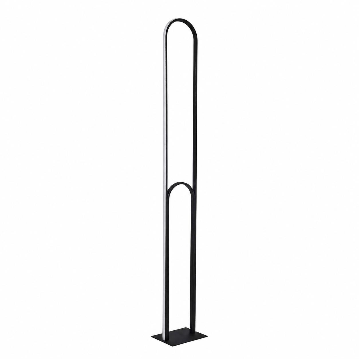 Vertara Black Arched LED Floor Lamp — Lights off, White background
