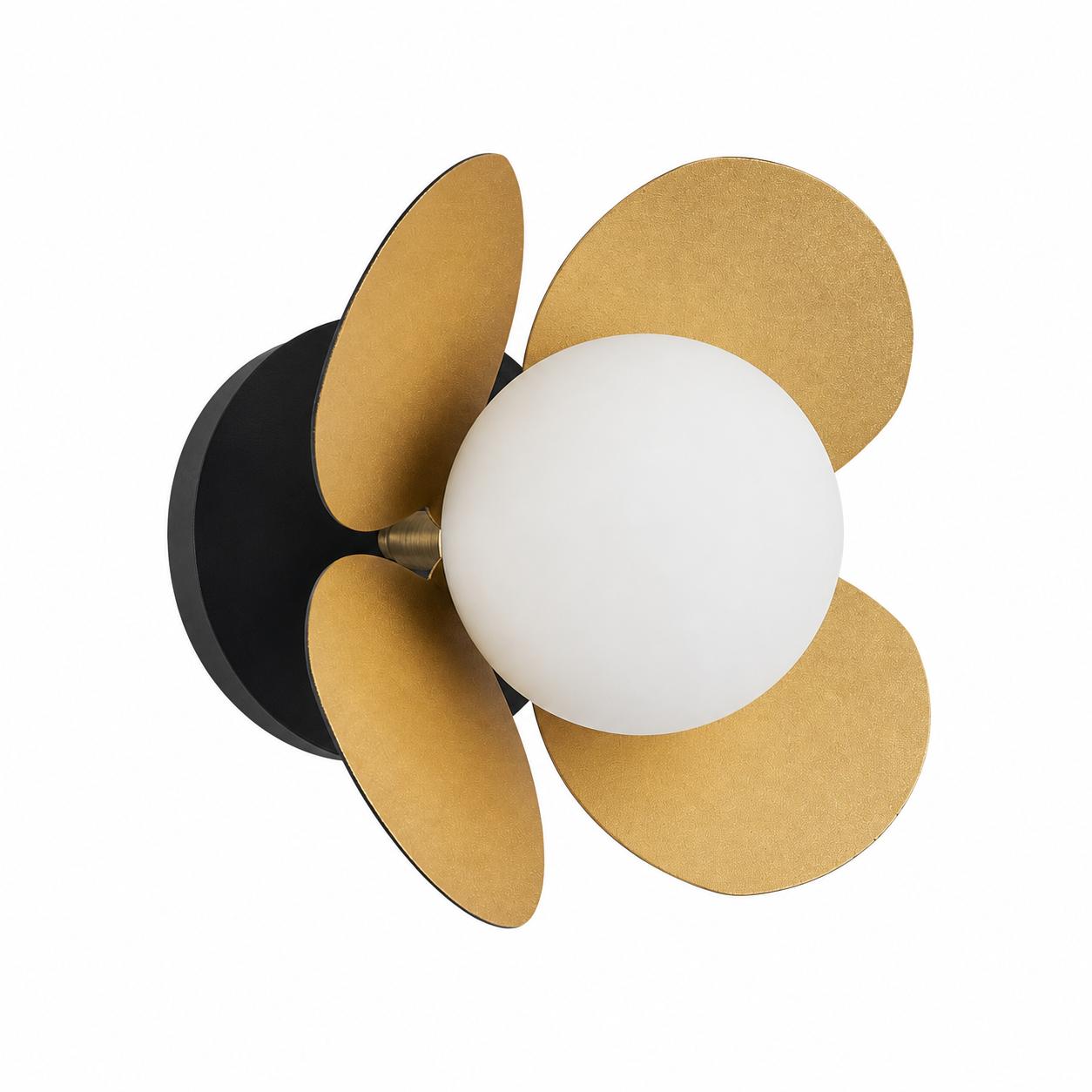 Bloom Applique fleur en verre opale — Éclairage éteint, Fond blanc