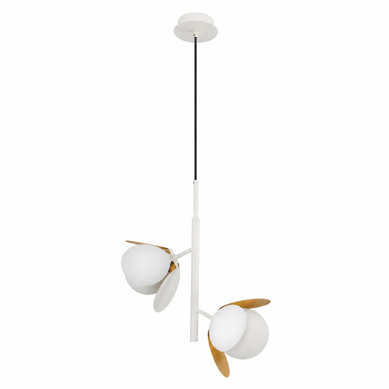 Bloom Suspension florale à 2 lumières — Éclairage éteint, Fond blanc