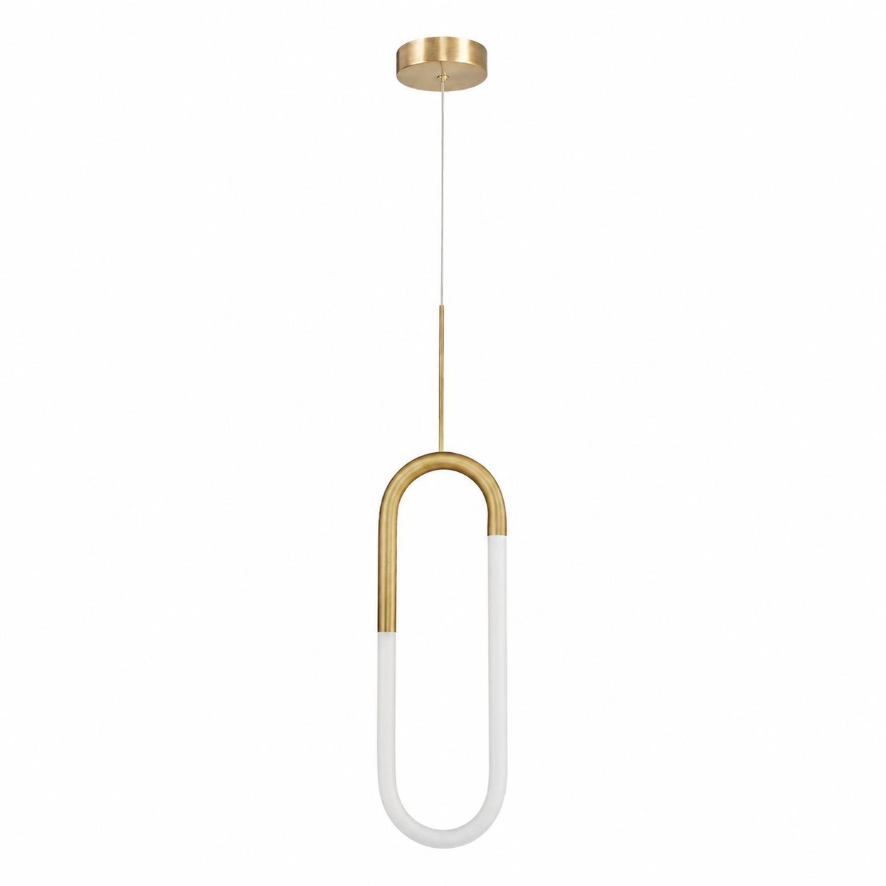Contour Suspension LED verticale simple en U — Éclairage éteint, Fond blanc