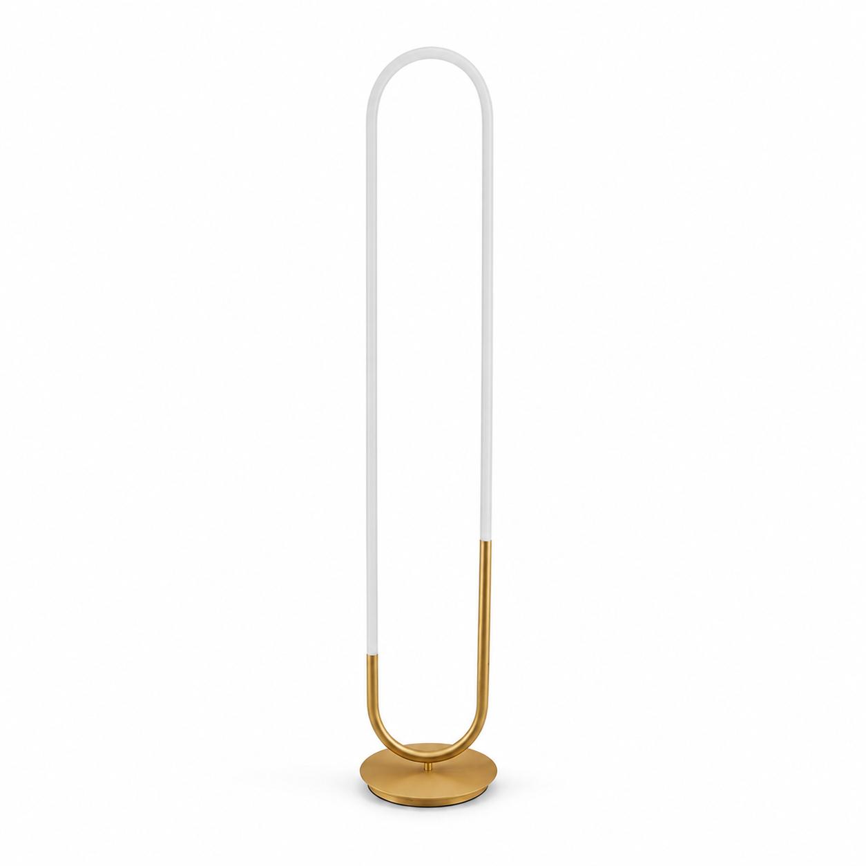 Contour Lampadaire LED vertical en U — Éclairage éteint, Fond blanc
