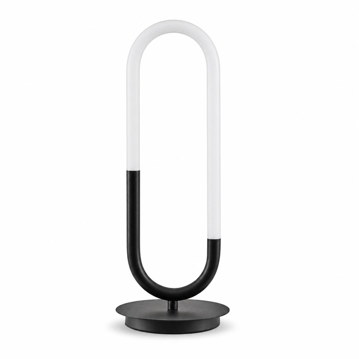 Contour Lampe de table LED verticale en U — Éclairage éteint, Fond blanc