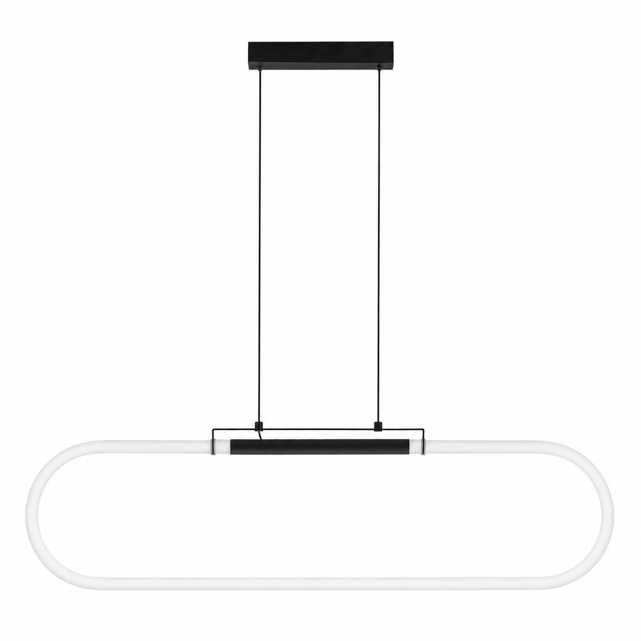 Contour Suspension LED horizontale en forme de capsule — Éclairage éteint, Fond blanc