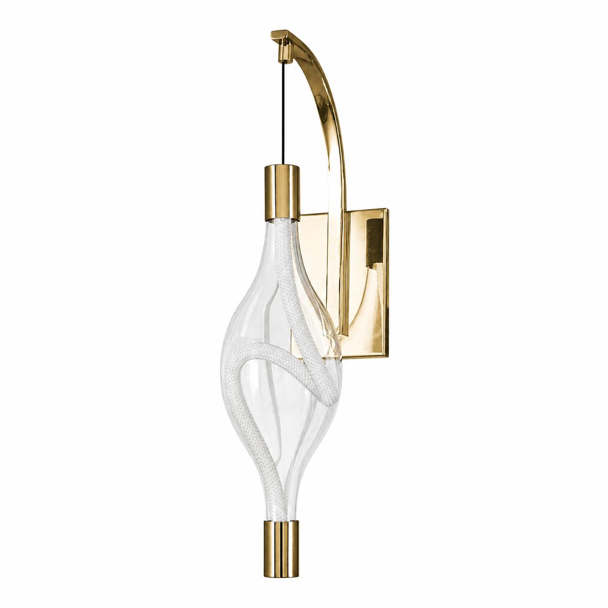 Lyrith Applique LED en verre spiralé — Éclairage éteint, Fond blanc