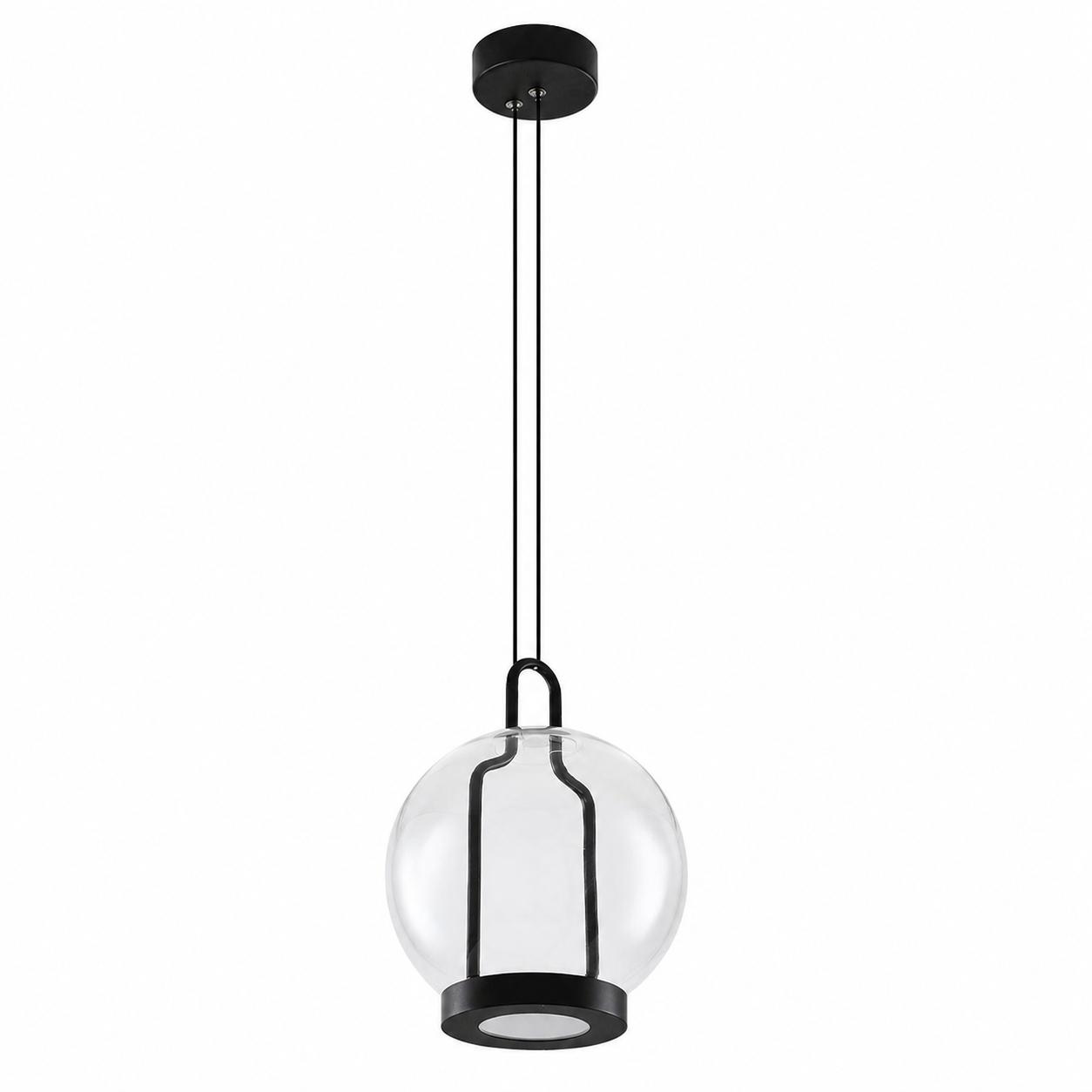 Lucent 18-cm-LED-Pendelleuchte mit Klarglaskugel — Licht aus, Weißer Hintergrund