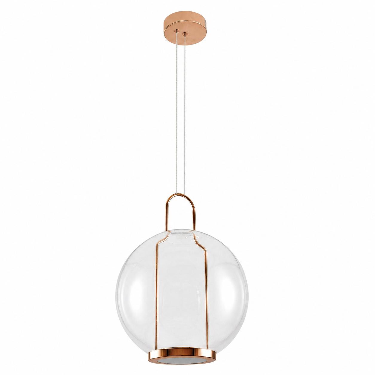 Lucent 35-cm-LED-Pendelleuchte mit Klarglaskugel — Licht aus, Weißer Hintergrund
