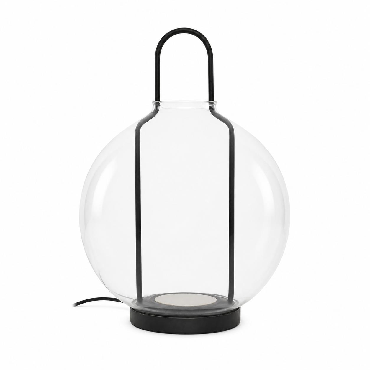 Lucent 35-cm-LED-Tischleuchte mit Klarglaskugel — Licht aus, Weißer Hintergrund