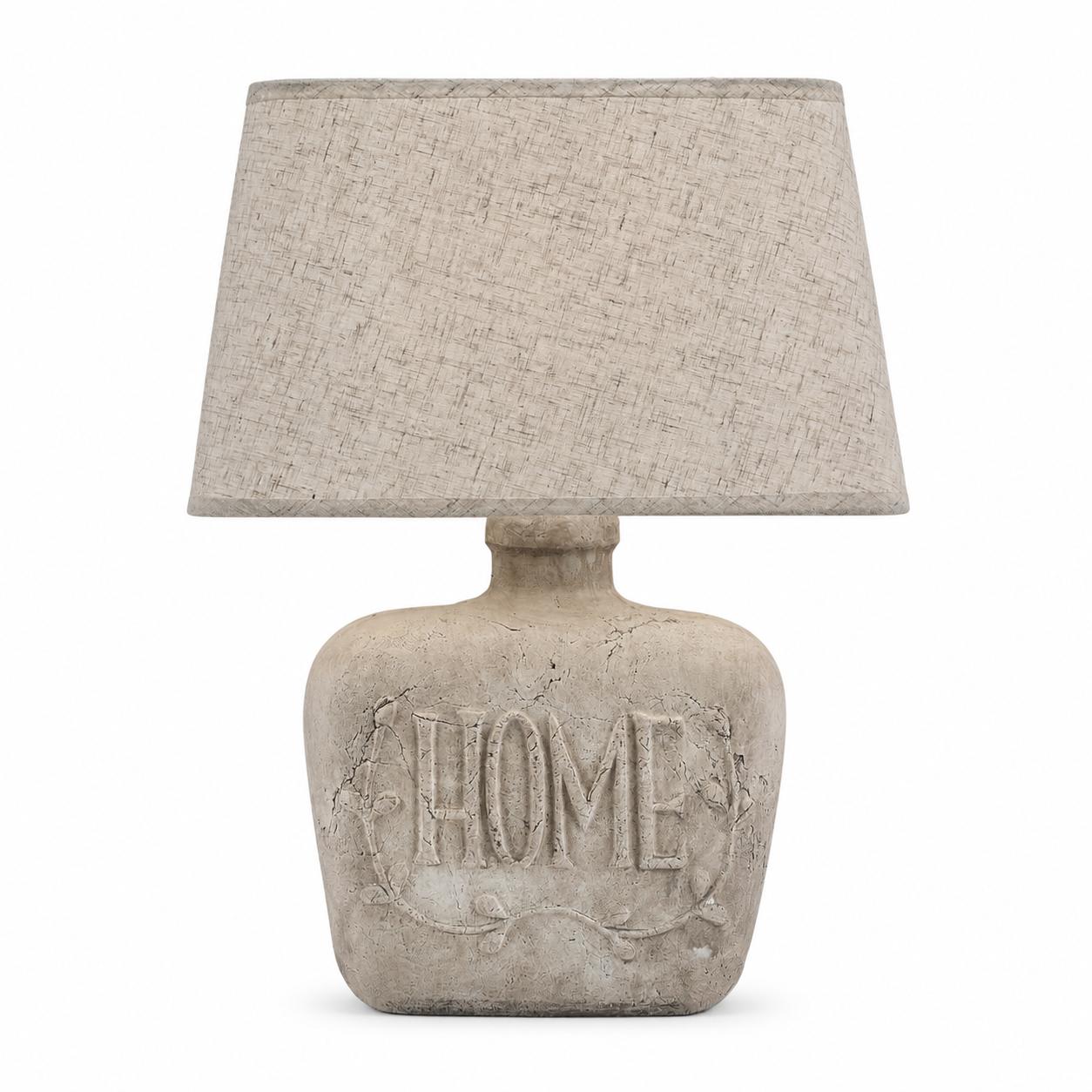 Hearth HOME Relief Ceramic Table Lamp — Lights off, White background