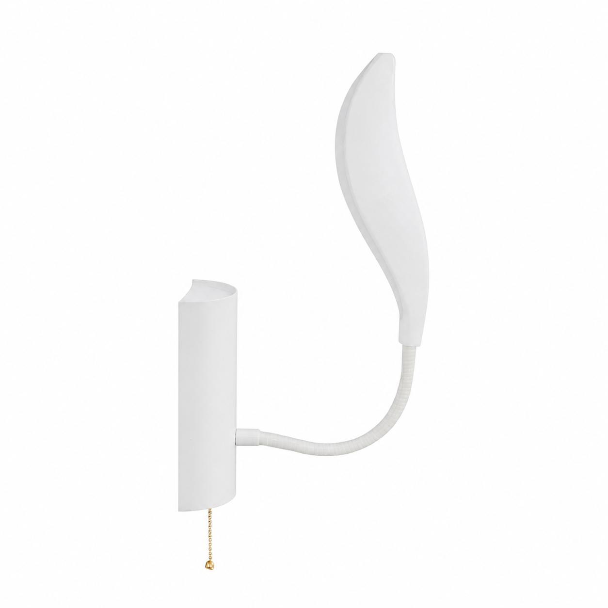 Tendril Flexible-Arm Leaf LED Wall Light — Lights off, White background