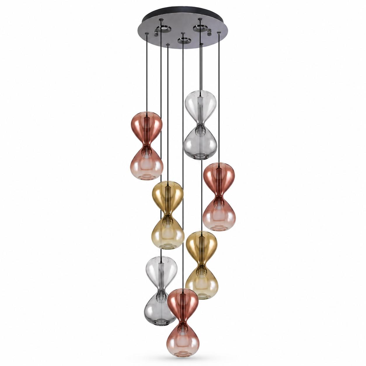 Sablier 7-Light LED Pendant Light — Lights off, White background