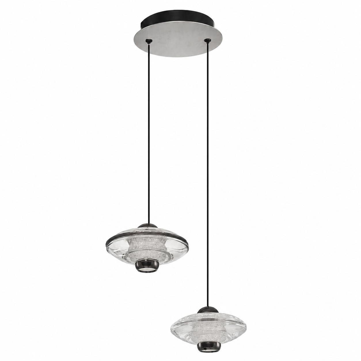 Groven Lámpara colgante LED de 2 luces — Luces apagadas, Fondo blanco