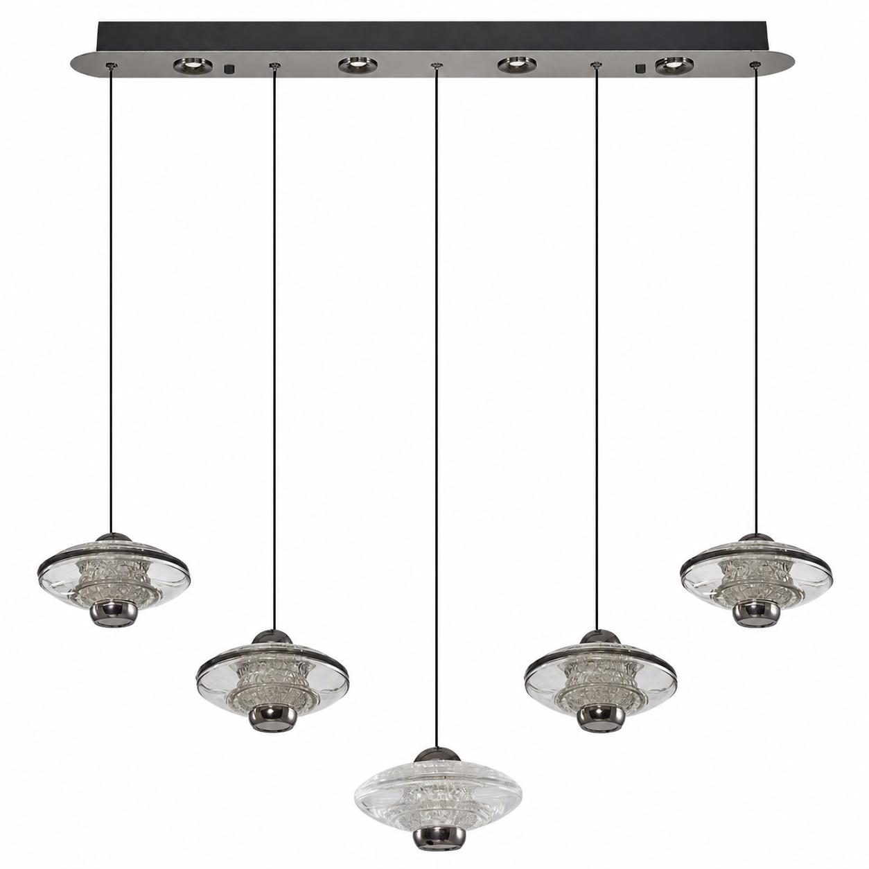 Groven Lámpara colgante LED de 5 luces — Luces apagadas, Fondo blanco