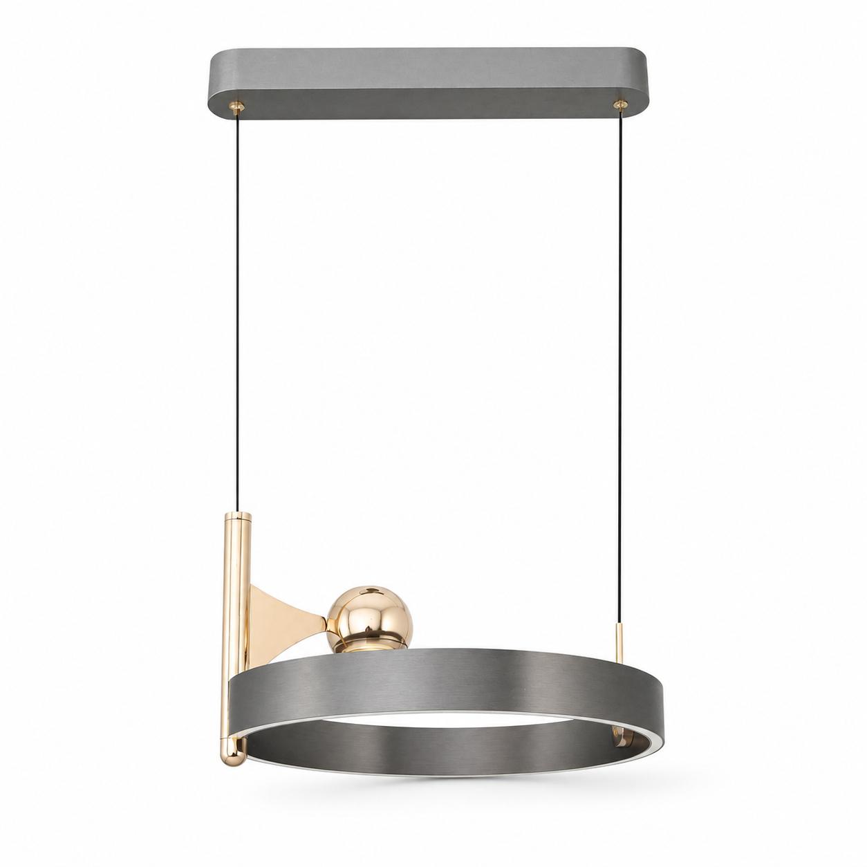 Argent Suspension LED — Éclairage éteint, Fond blanc