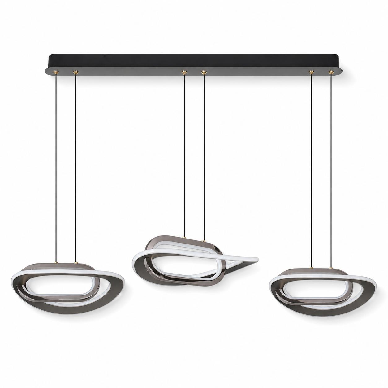 Saturn 3-Light LED Pendant Light — Lights off, White background