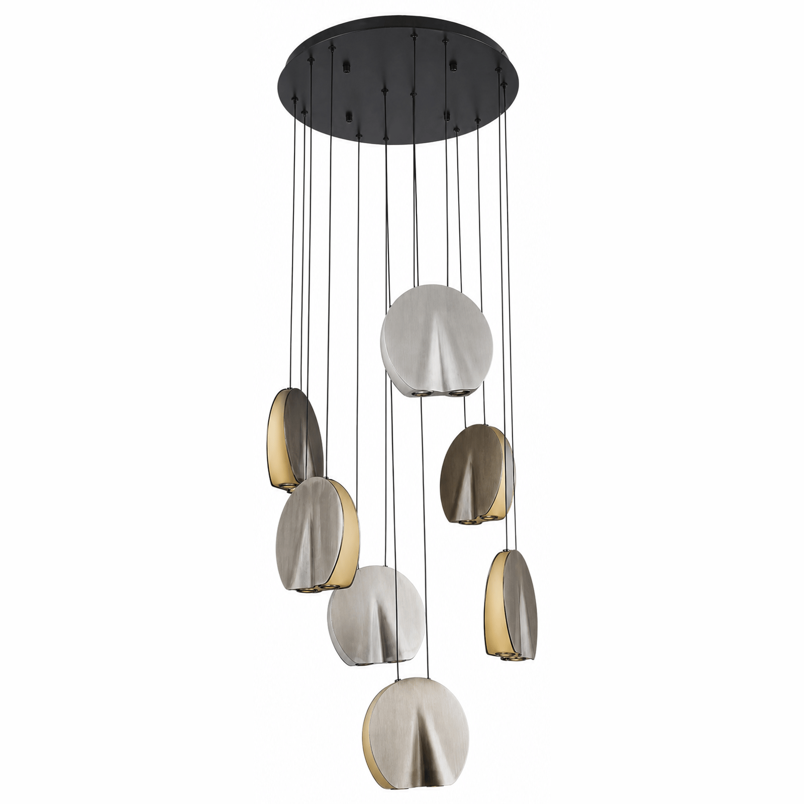 Oyster 7-flammige LED Pendelleuchte — Licht aus, Weißer Hintergrund