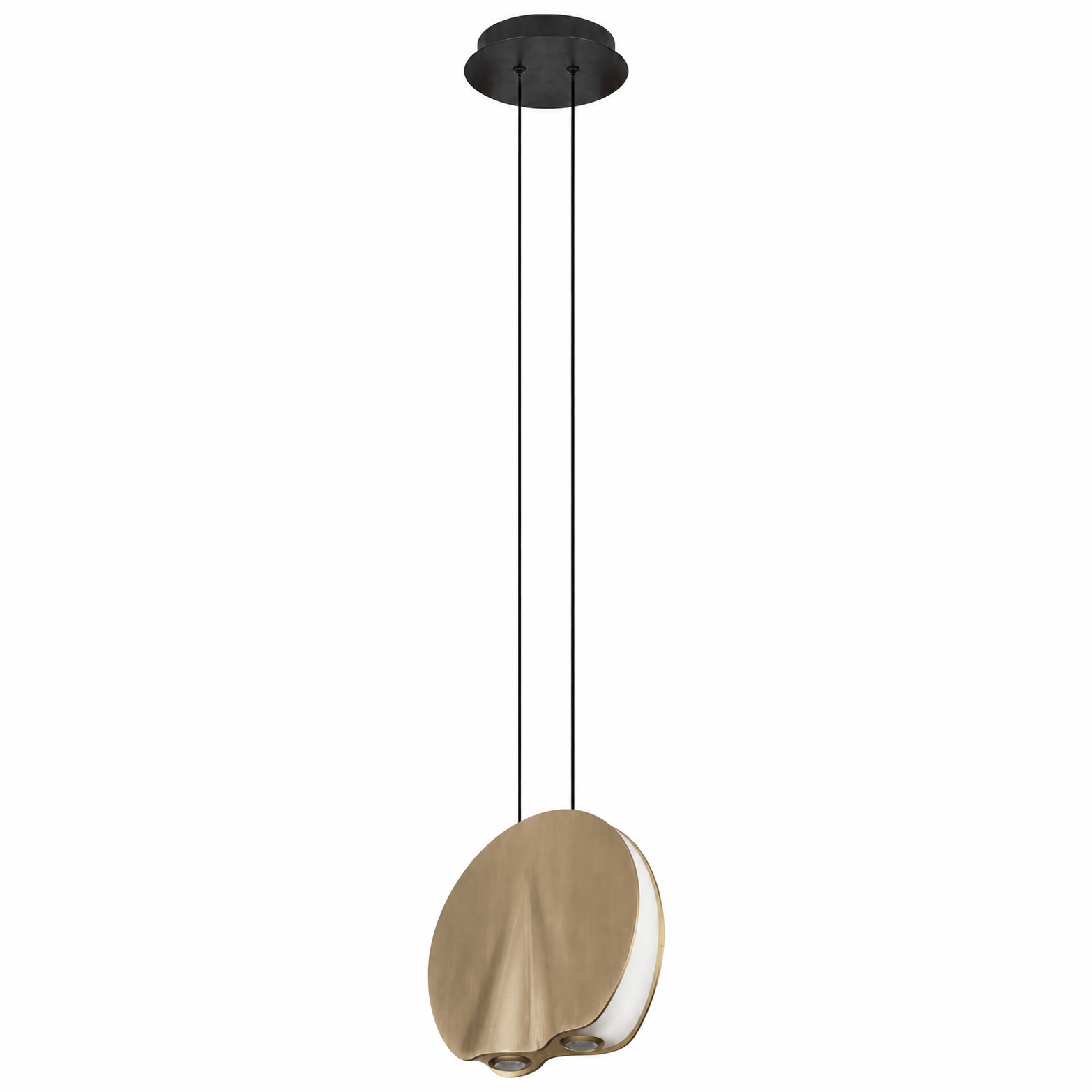 Oyster 20 cm Einflammige LED Pendelleuchte — Licht aus, Weißer Hintergrund