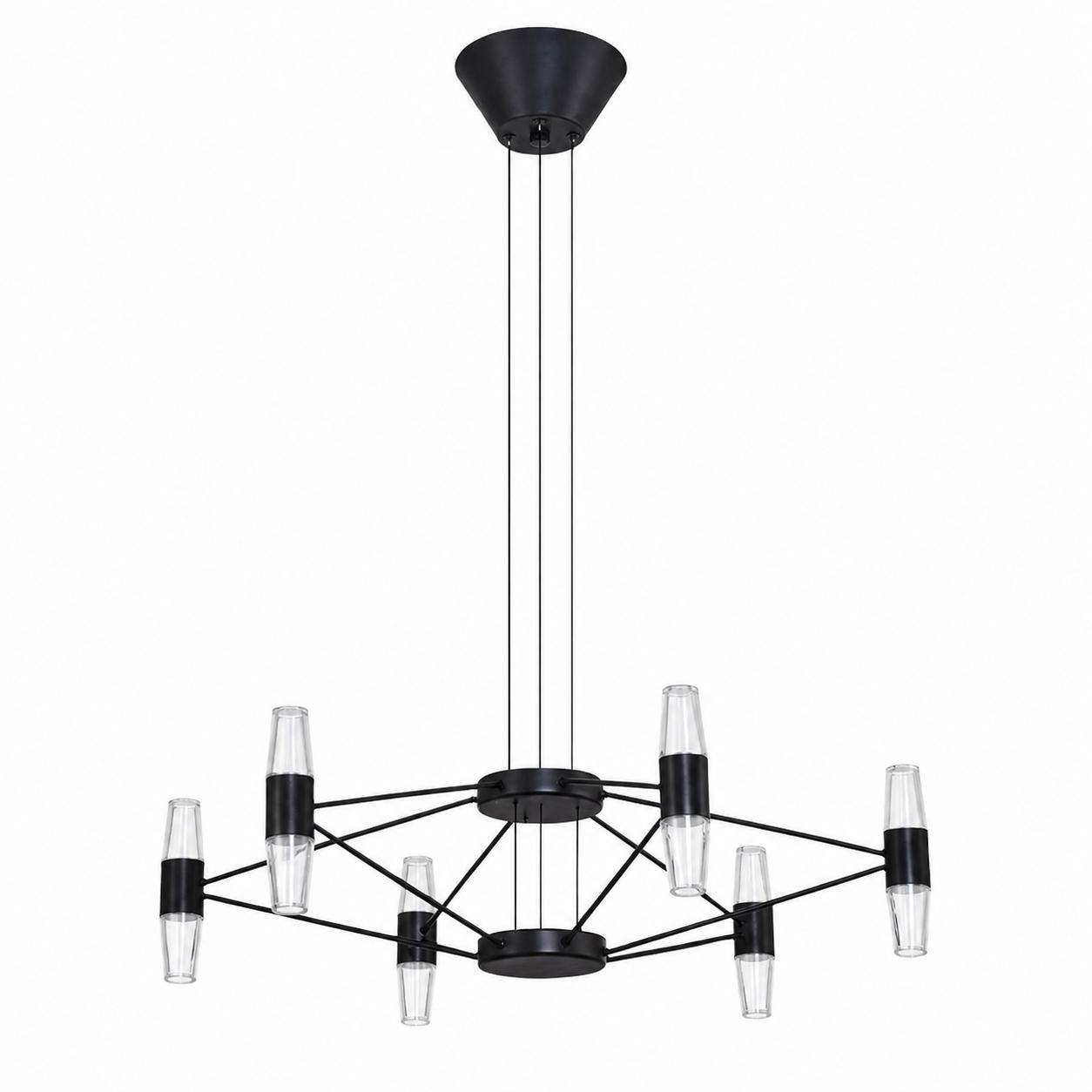 Vertex Lámpara colgante LED de 6 luces — Luces apagadas, Fondo blanco