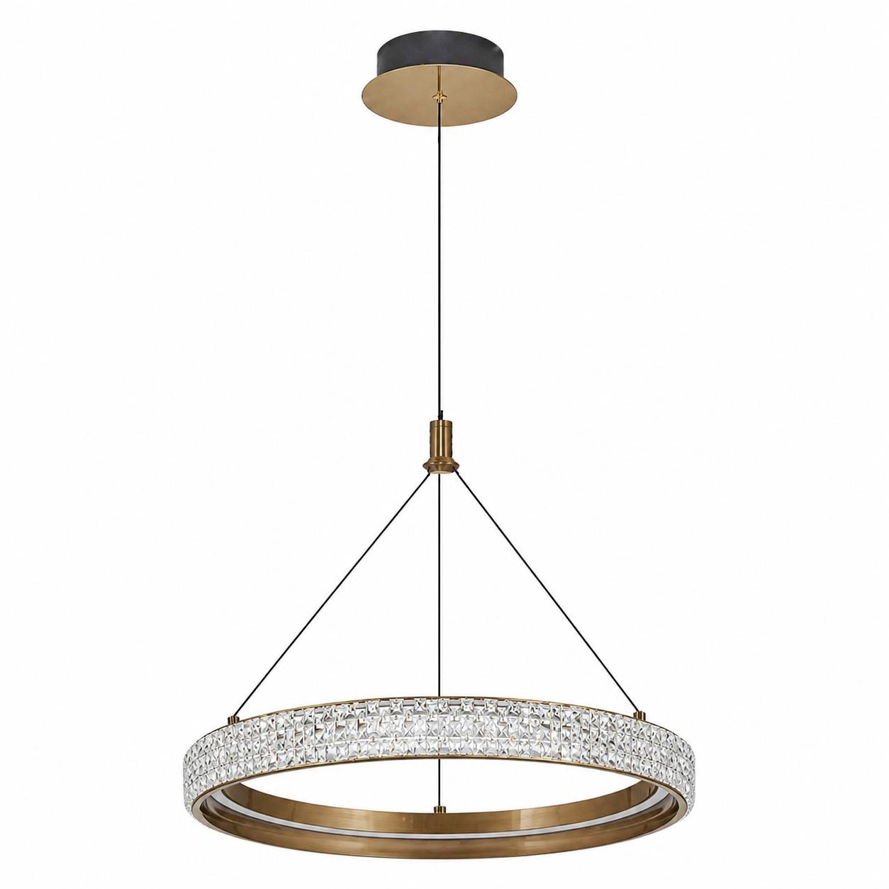 Cipel Single-Ring Prismatic LED Pendant — Lights off, White background