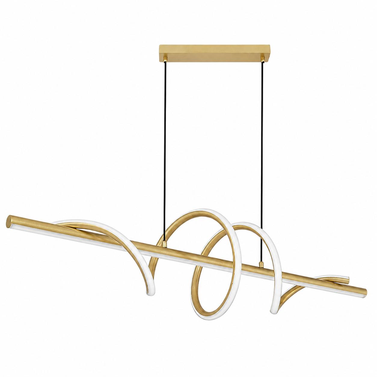 Quasar Linear Helical LED Pendant — Lights off, White background