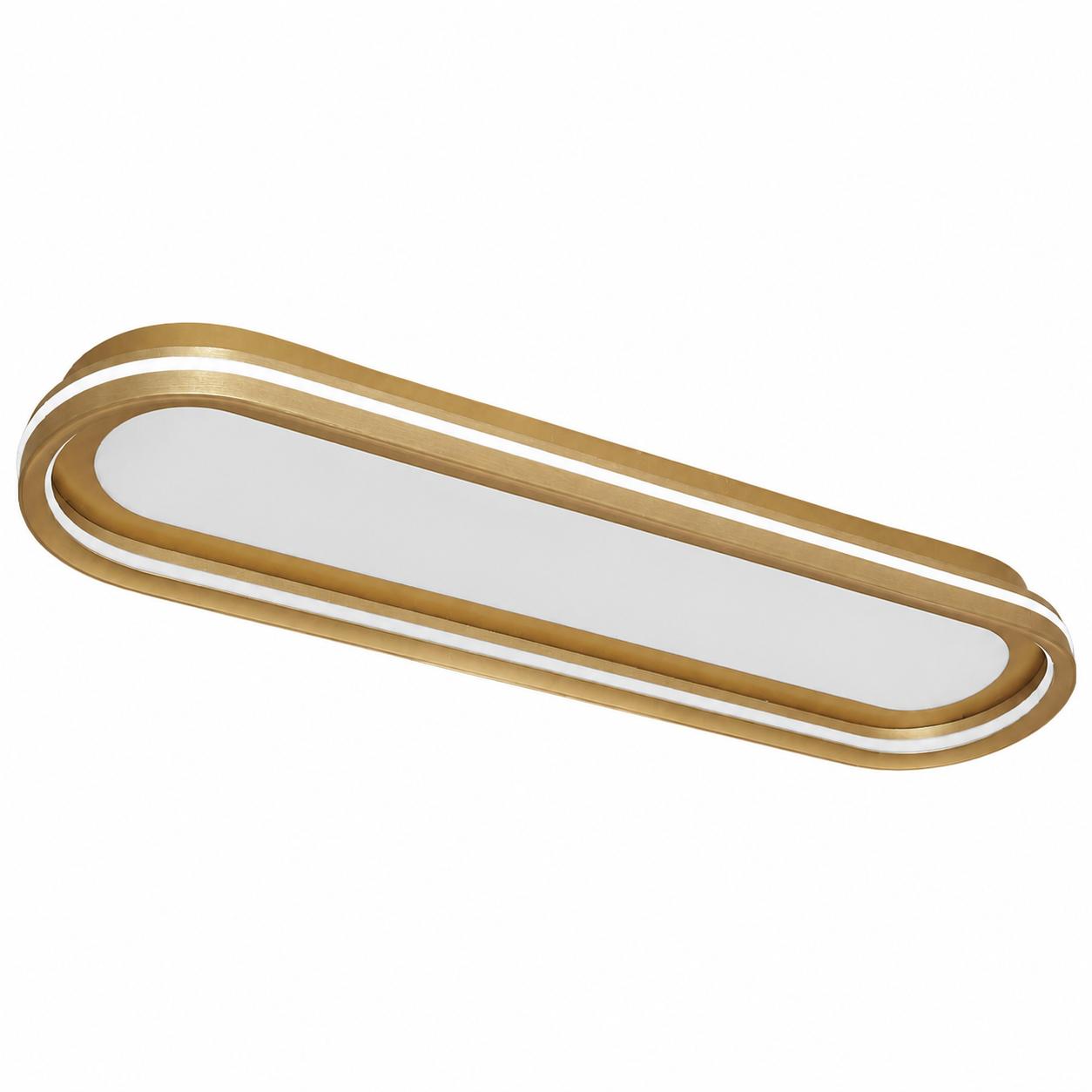 Madras Plafonnier LED ovale allongé — Éclairage éteint, Fond blanc