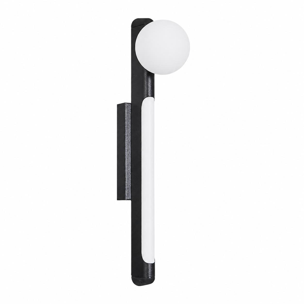 Orbella Single-Globe Linear LED Wall Light — Lights off, White background
