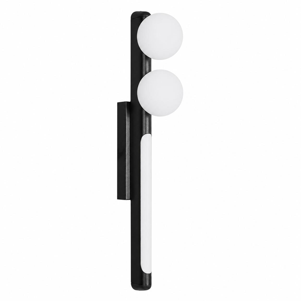 Orbella Double-Globe Linear LED Wall Light — Lights off, White background