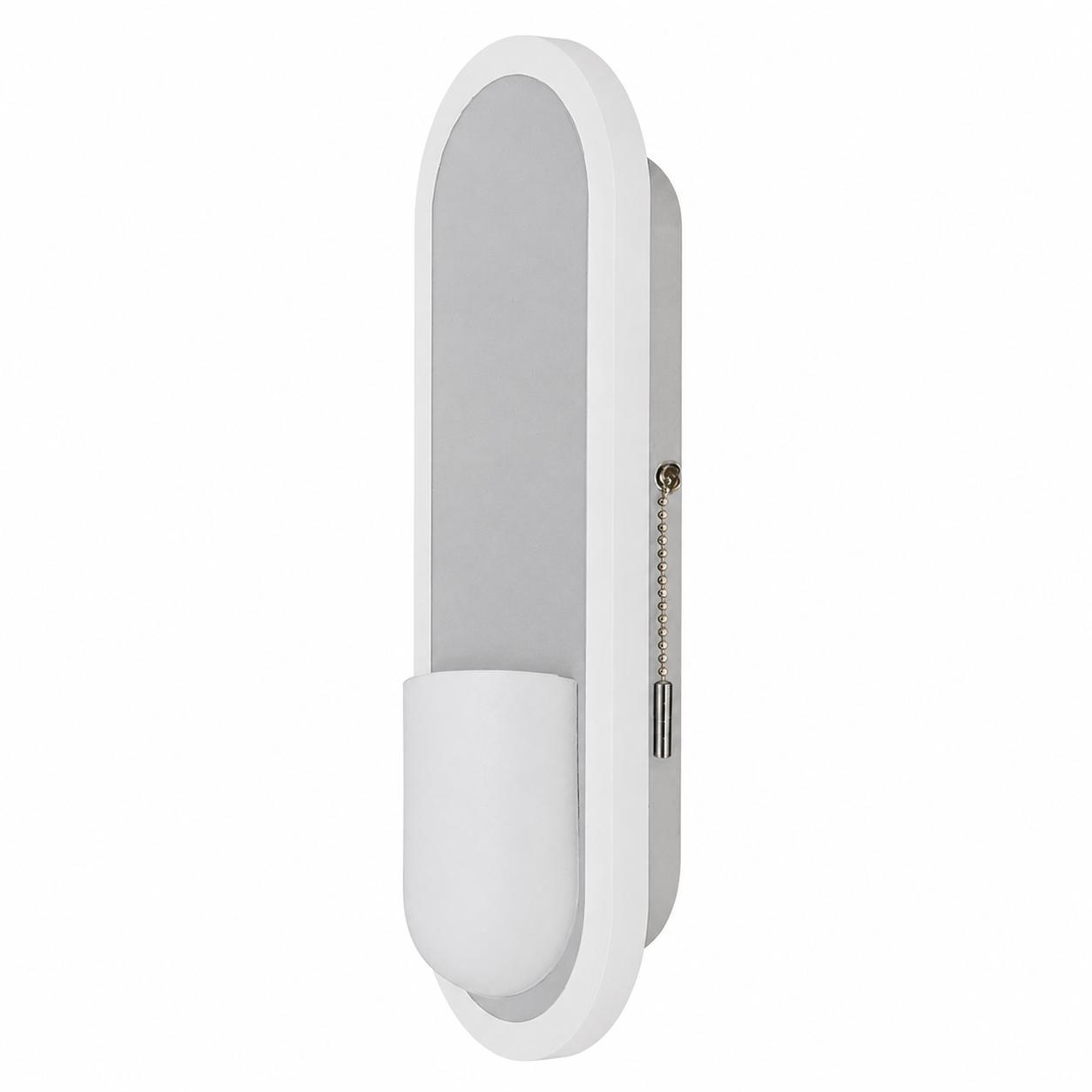 Arcstep Vertikale ovale LED-Wandleuchte mit Zugkette — Licht aus, Weißer Hintergrund